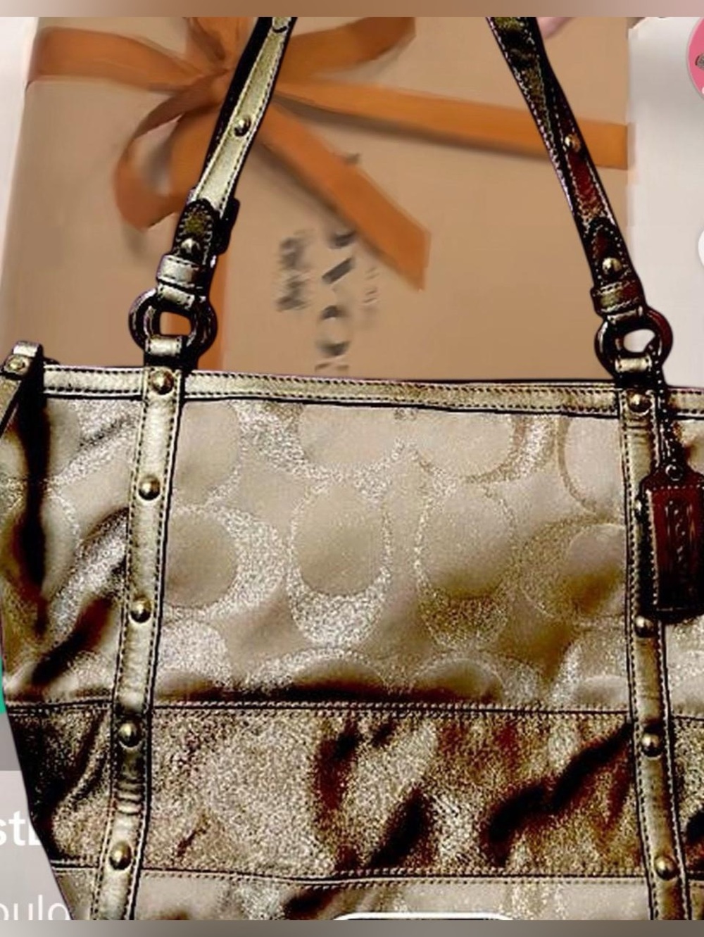 Coach Metallic Gold Shoulder Bag